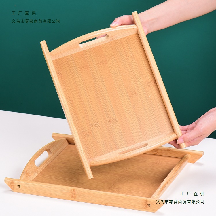 竹木带耳托盘烧烤串串盘火锅烤肉盘月子中心菜盘酒店餐厅长方形盘