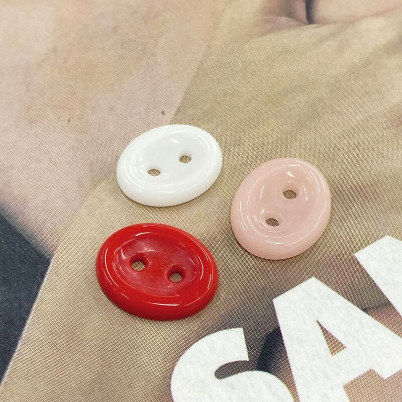 Oval Ceramic Two-Hole Decorative Button Tags, Shirt Buttons, Niche Cute Children's Clothing Hair Accessories Small Buttons