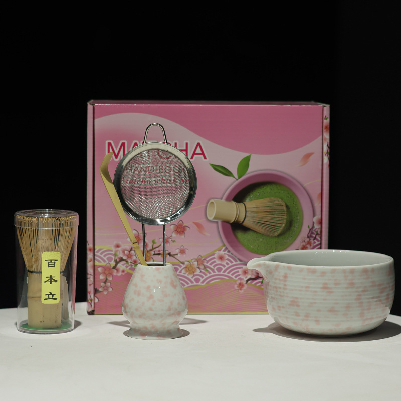 MATCHA跨境专供多款新品陶瓷5件套抹茶碗带嘴宋代点茶茶筅工具套|undefined