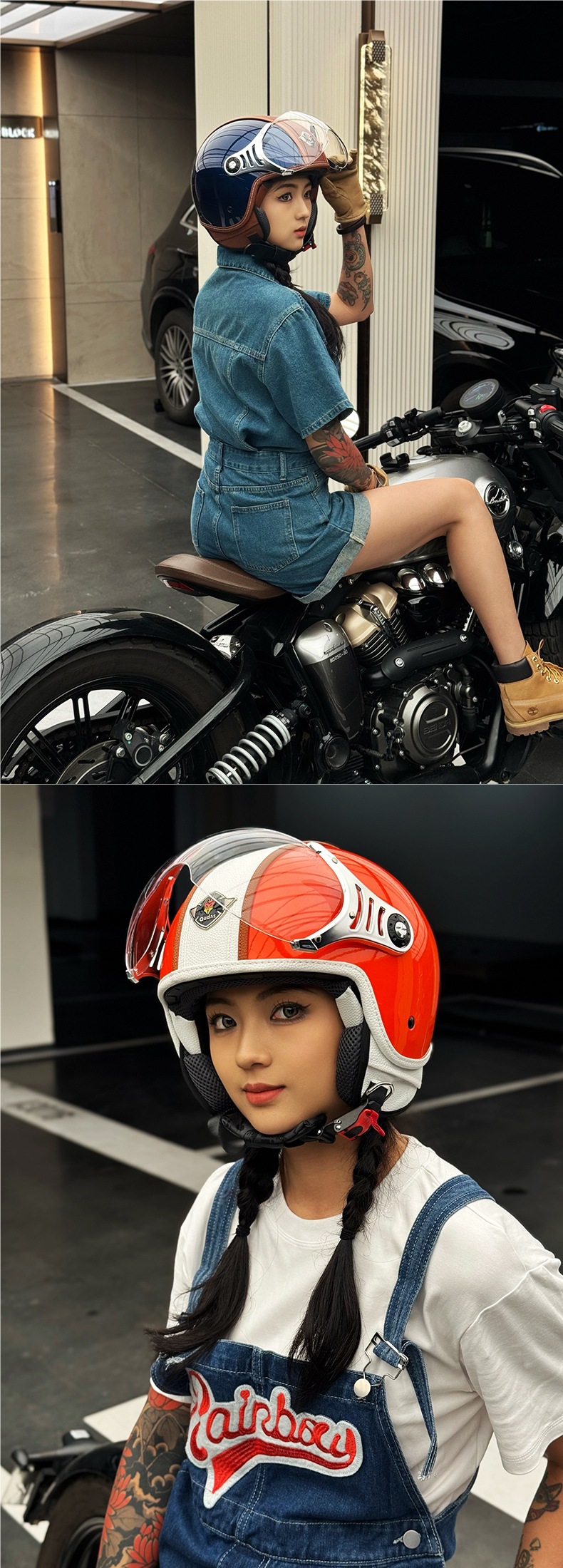 German Qudas Motorcycle Helmet Men's and Women's Retro Four-Season Electric Vehicle Half Helmet Safety Helmet 3C Certification