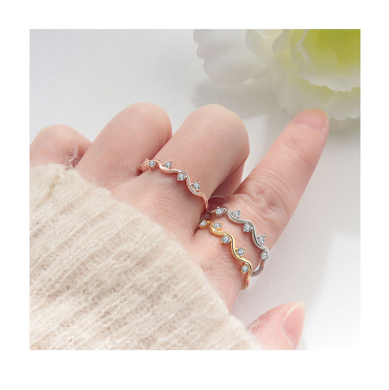 Women's Gender 18K Gold Plated 925 Sterling Silver Zircon Geometric Rings 925 Sterling Silver Rings