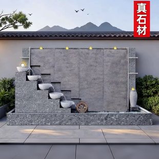石材水幕墙流水墙水景别墅景观开业庭院屏风装饰落地喷泉摆件-阿里巴巴