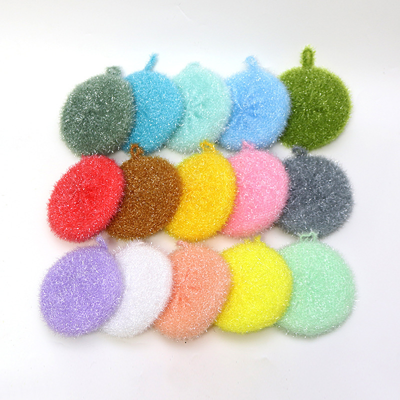 Round Solid Color Polyester Dish Towel. Large Supply from Manufacturers, Preferential Price. Korean-Style Simple Hand-Crocheted Round Dish Towel