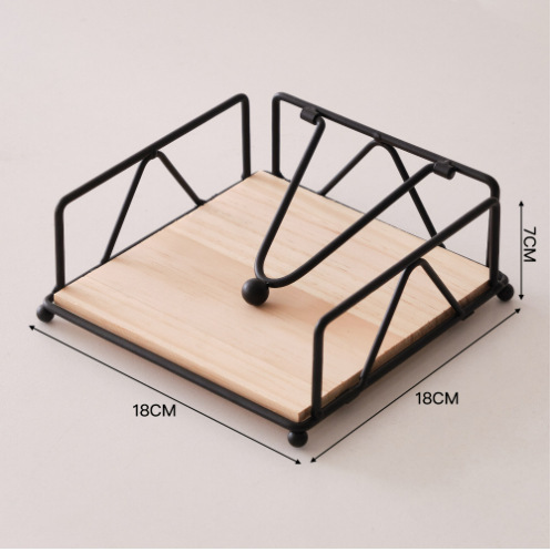 Wrought Iron Tissue Box Square Tissue Holer Hotel Cafe Restaurant Napkin Rack Dining Table Square Tissue Storage Rack