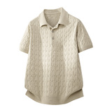 ZF8108-3D衫时尚高级T恤上衣美式麻花纹翻领针织短袖POLO男装，男装针织衫/毛衣，星座614