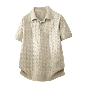 ZF8108-3D 衫时尚高级T恤上衣美式麻花纹翻领针织短袖POLO男装，男装针织衫/毛衣，星座614