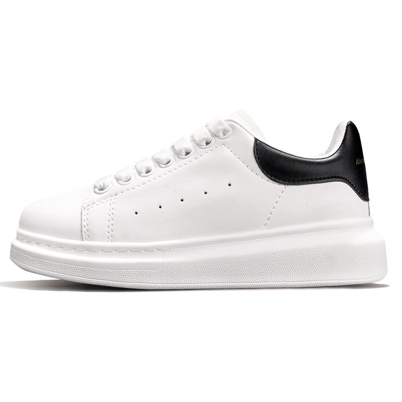 Official Mcqueen White Sneakers for Men and Women, Genuine Leather Thick-Soled Shoes, New Height-Increasing Casual Sneakers from Putian Official Mcqueen White Sneakers for Men and Women, Genuine Leather Thick-Soled Shoes, New Height-Increasing Casual Sneakers from Putian