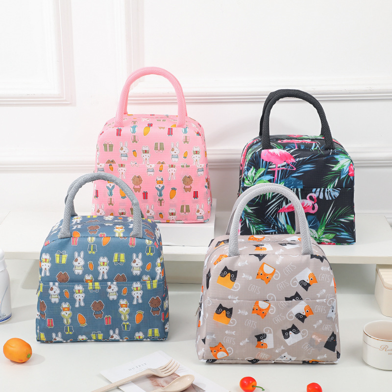 Japanese style lunch box bag portable hand-held thermal bag student lunch lunch bag thickened aluminum foil lunch box thermal bag
