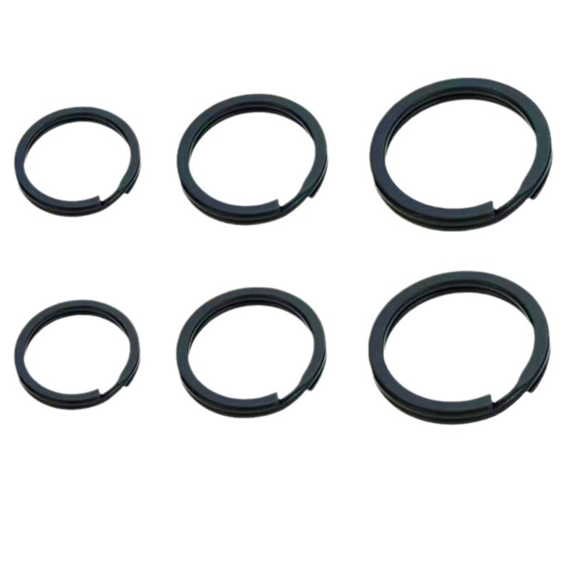 Anillo plano negro mate Anillo plano electroforético Protección del medio ambiente Llavero de 30mm Accesorios de hardware de bricolaje Llavero al por mayor