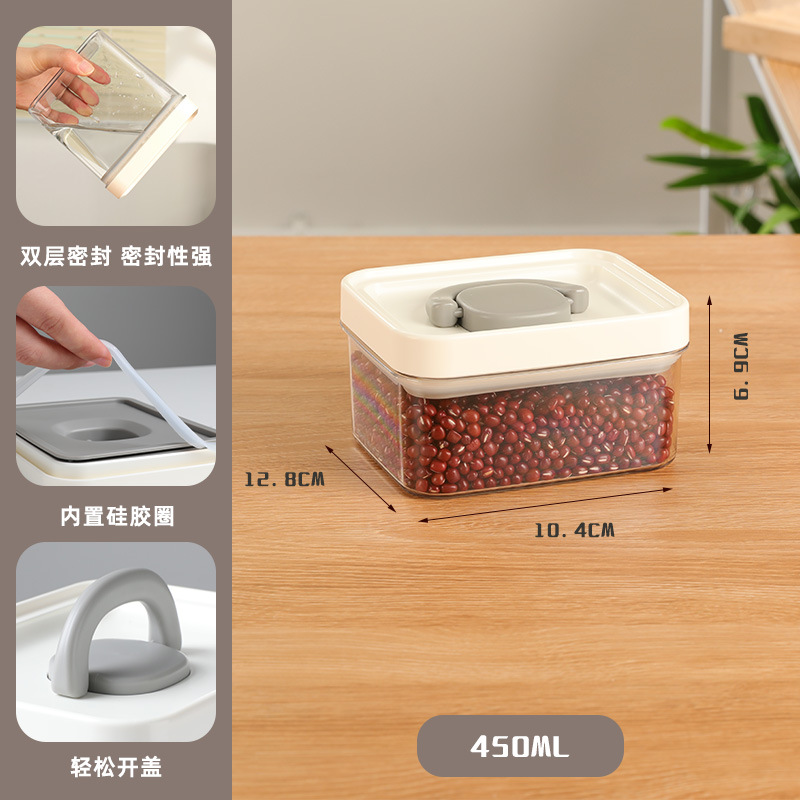 Tanque de sellado transparente de grado alimenticio portátil de granos variados, almacenamiento de bocadillos, cocina de almacenamiento, caja de preservación de PET