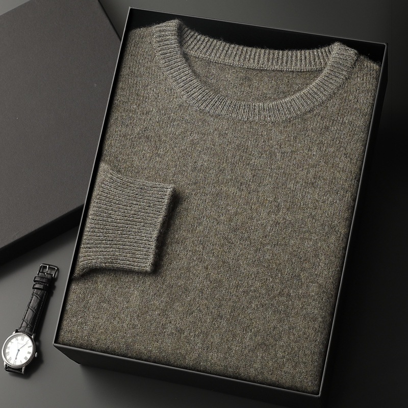 Autumn and winter 2023 new overseas cross-border round neck cashmere sweater men's long sleeve pullover all-match cashmere sweater