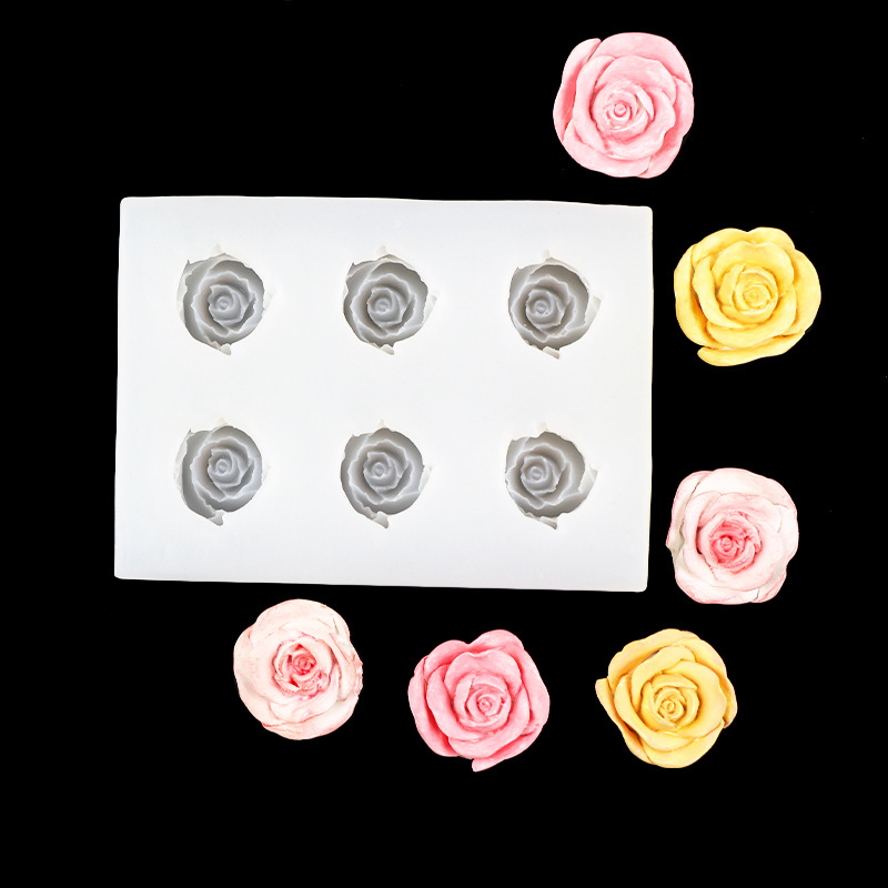 Fondant chocolate Rose forma molde de silicona epoxi aromaterapia hecha a mano decoración la torta vela herramienta para hornear