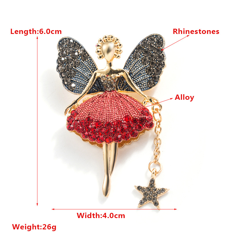 Fashion Ballet Girl Dance Angel Corsage Sweet Brooch display picture 1