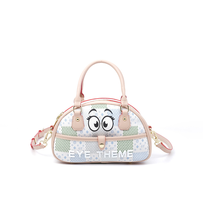 Caricatura extraña bolsa semiridonda impresa de contraste almohada bolsa de tramo inclinada bolsa de personalidad práctica 2682 #