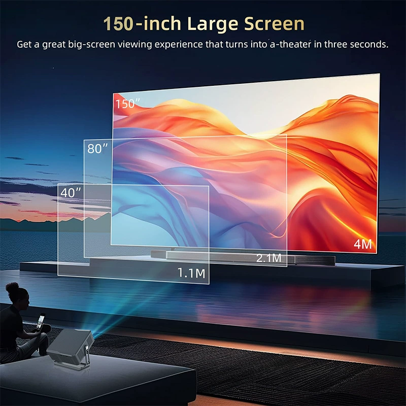 PTZ 1080P проектор с автофокусом, беспроводная проекция в спальне, 4K домашний кинотеатр, настенный проектор