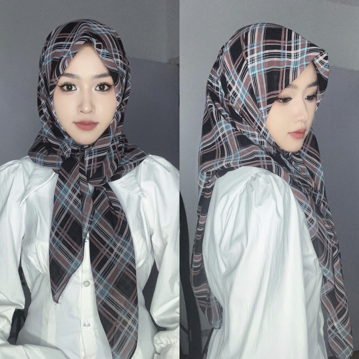 4#블루 브라운 블랙 체크