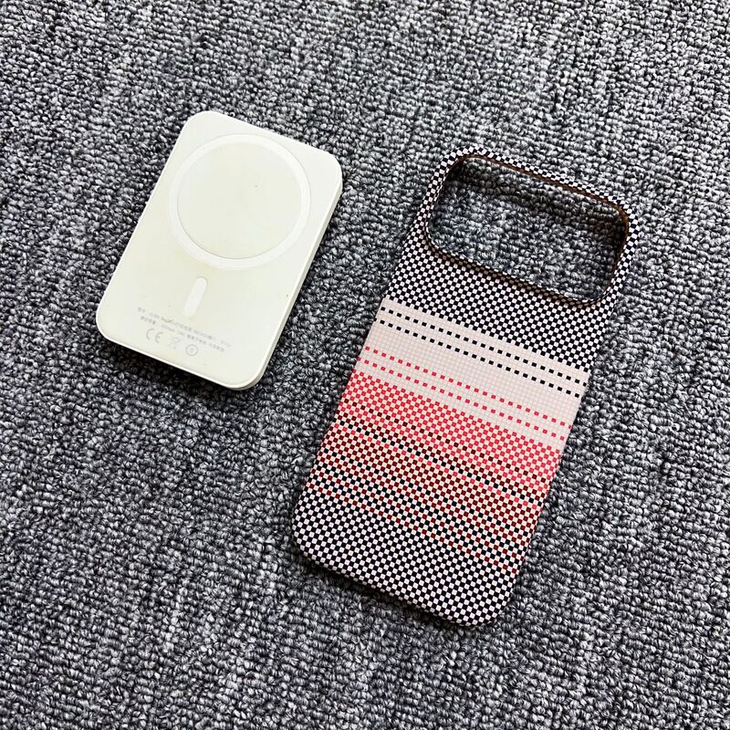 iPhone17ProMax碳纤维纹理手机壳磁吸半包苹果16磨砂PC超薄保护套|undefined
