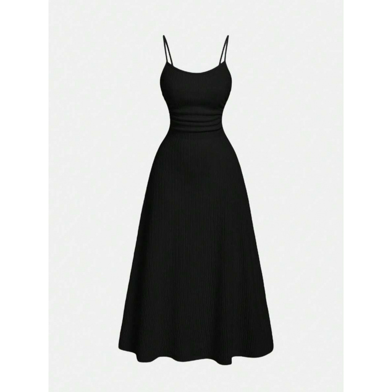 2025 comercio exterior mujeres vestidos 1pc damas romántico pliegue ajustable correa de hombro delgada vestido