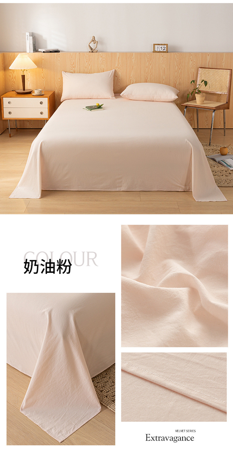 Sábana de algodón lavado de algodón grueso pieza individual 100 algodón dormitorio de estudiantes cama individual funda de almohada de tres piezas 2