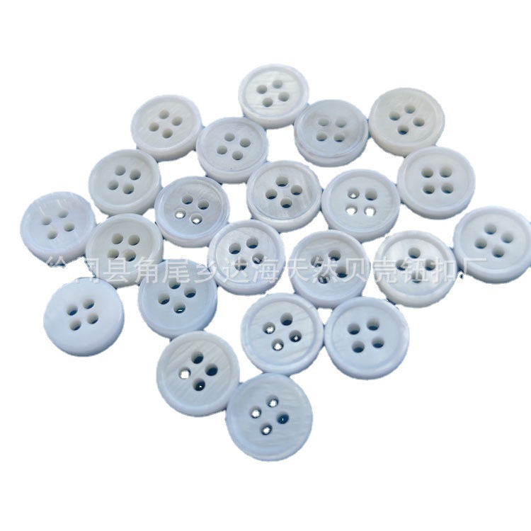 Botón de nácar blanco engrosado, estilo Chanel, 3 mm