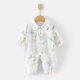 Baby's Summer Gauze Sleepsuit Baby's Summer Ultra-thin Long-sleeved White-collar Harper Children's Air-conditioning Suit Newborn Climbing Suit