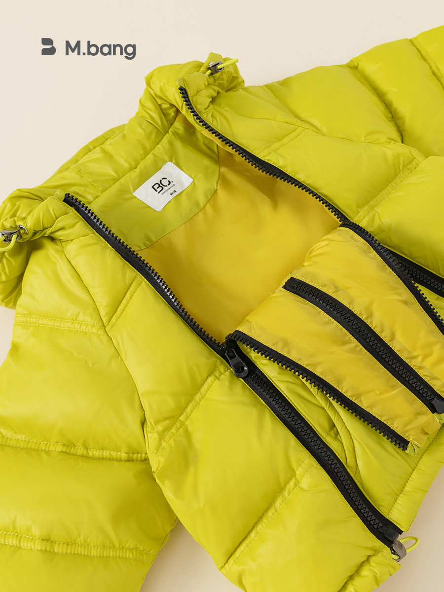 Babycity invierno engrosada de los niños abajo chaqueta pato blanco abajo niños doble cremallera chaqueta caliente moda DY83005