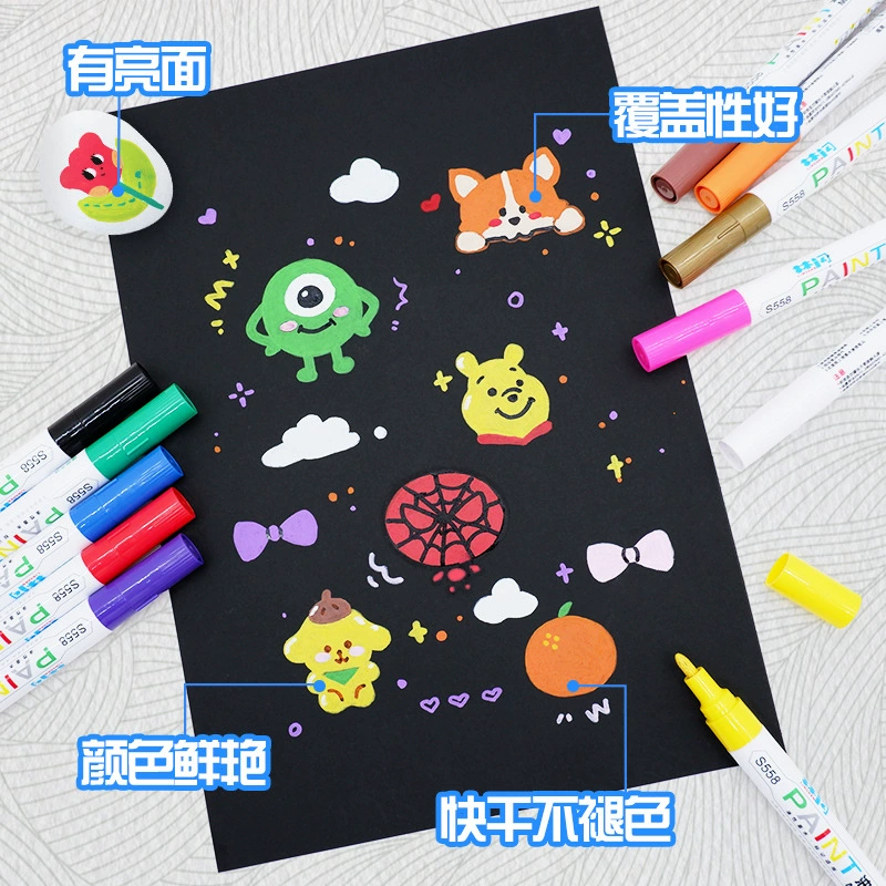 Low -smelling paint pen S558 balloon tire mark lacquer oil pen is not easy to fade cross -border explosion ceramic paint pen