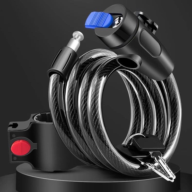 Cerradura de bicicleta cerradura de anillo de cuero con llave antirrobo coche eléctrico batería coche de bicicleta de montaña accesorios gran cerradura portátil