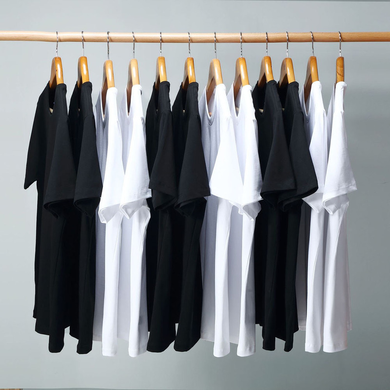 Direct Sale T-Shirt 2026 Solid Color Casual Loose Round Neck Customizable Print Black and White Short-Sleeve T-Shirt Summer Release Direct Sale T-Shirt 2026 Solid Color Casual Loose Round Neck Customizable Print Black and White Short-Sleeve T-Shirt Summer Release