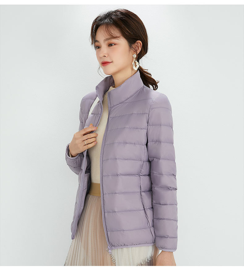 90 chaqueta de plumón de mujer con capuchón ligero corto de tamaño grande ligero estilo extranjero chaqueta de plumón blanco chaqueta Pinghu al por mayor