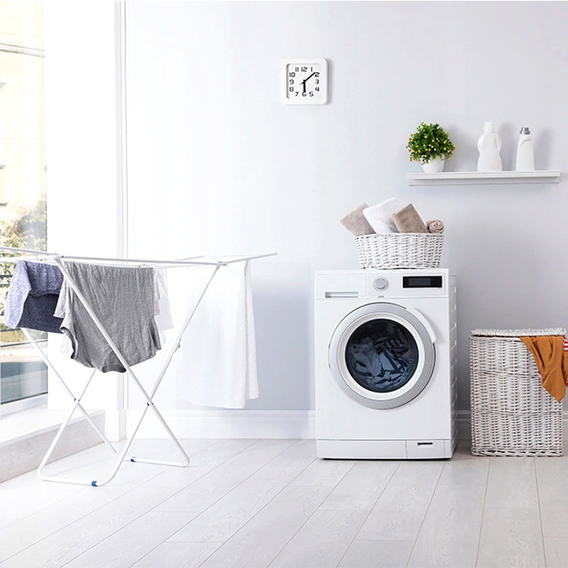 Household X-type Baby Clothes Quilt Storage Rack Floor-standing Balcony Foldable Wing Drying Rack Floor-standing Drying Rack