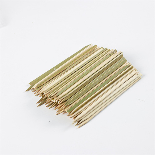 Flat skewers, wide flat green leather bamboo skewers, mutton skewers, flat skewers, barbecue spicy hot iron cannon skewers, barbecue needle Lin Yan