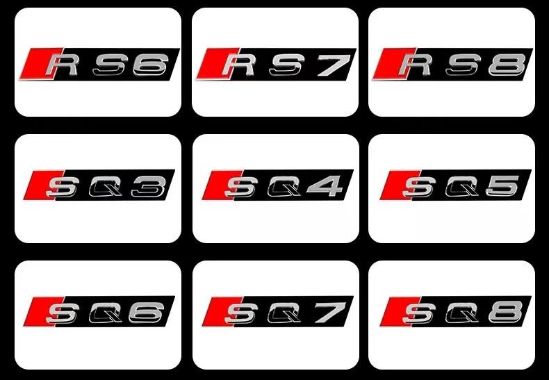 Suitable for Audi S3S4S5 honeycomb net logo RS3RS4RS5 character paste modified net paste car logo