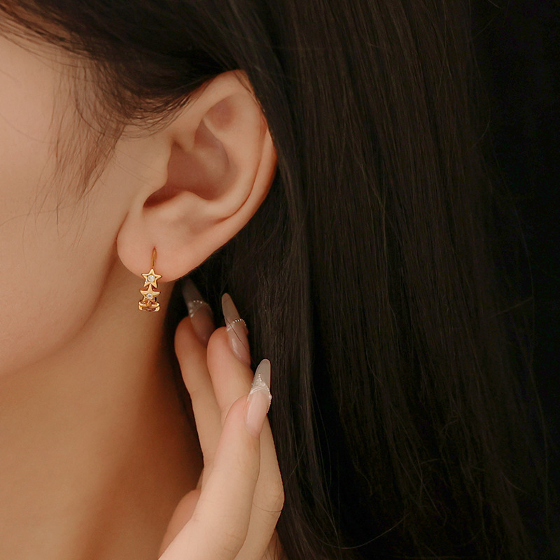 Europa y América delicada textura de alta sensación de perfiles de zircon geometría irregular estilo temperamento de moda aretes de moda