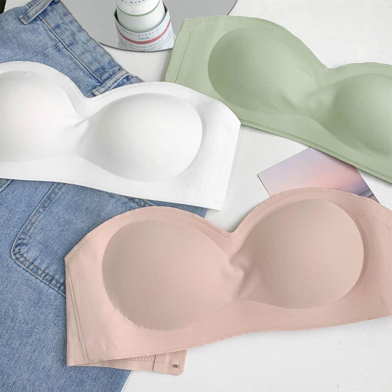 Su Jiting Miracle Strapless Underwear Small Chest Seamless Non-Slip Anti-Slip Latex One-Piece Sexy Push-Up Bra for Women Su Jiting Miracle Strapless Underwear Small Chest Seamless Non-Slip Anti-Slip Latex One-Piece Sexy Push-Up Bra for Women