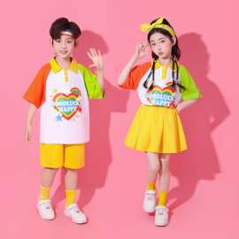 儿童啦啦队演出服六一幼儿园小学生运动会开幕式团体服装表演班服