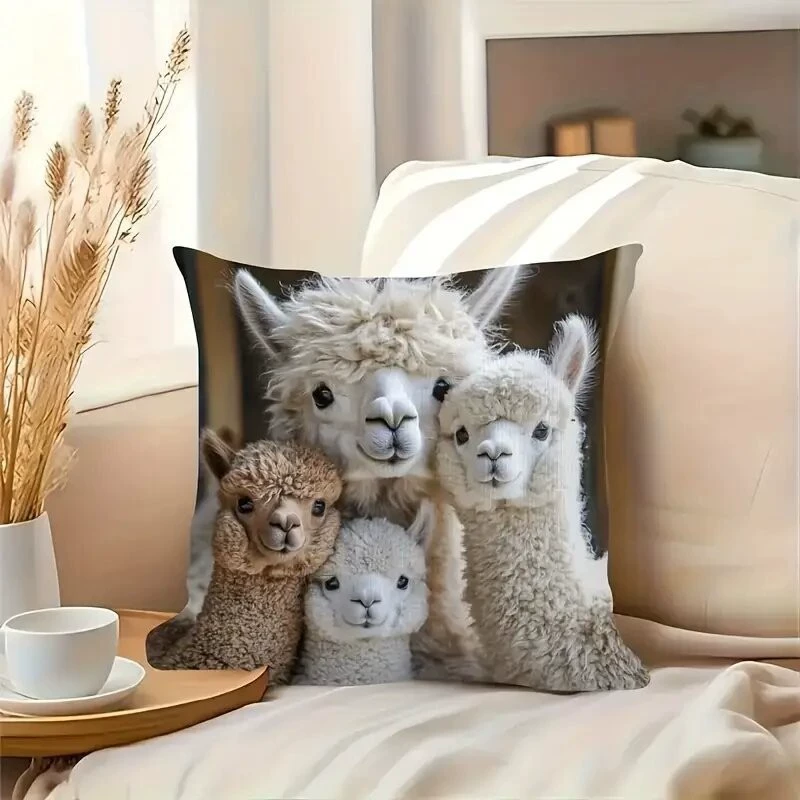 Pillow, plush pillowcase, cute sofa with animals, (Cross-border trading)