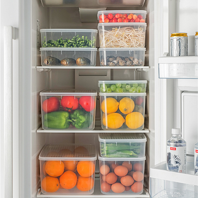 Refrigerator frozen meat storage box food grade special storage box drawer box microwave oven can be used fresh-keeping box