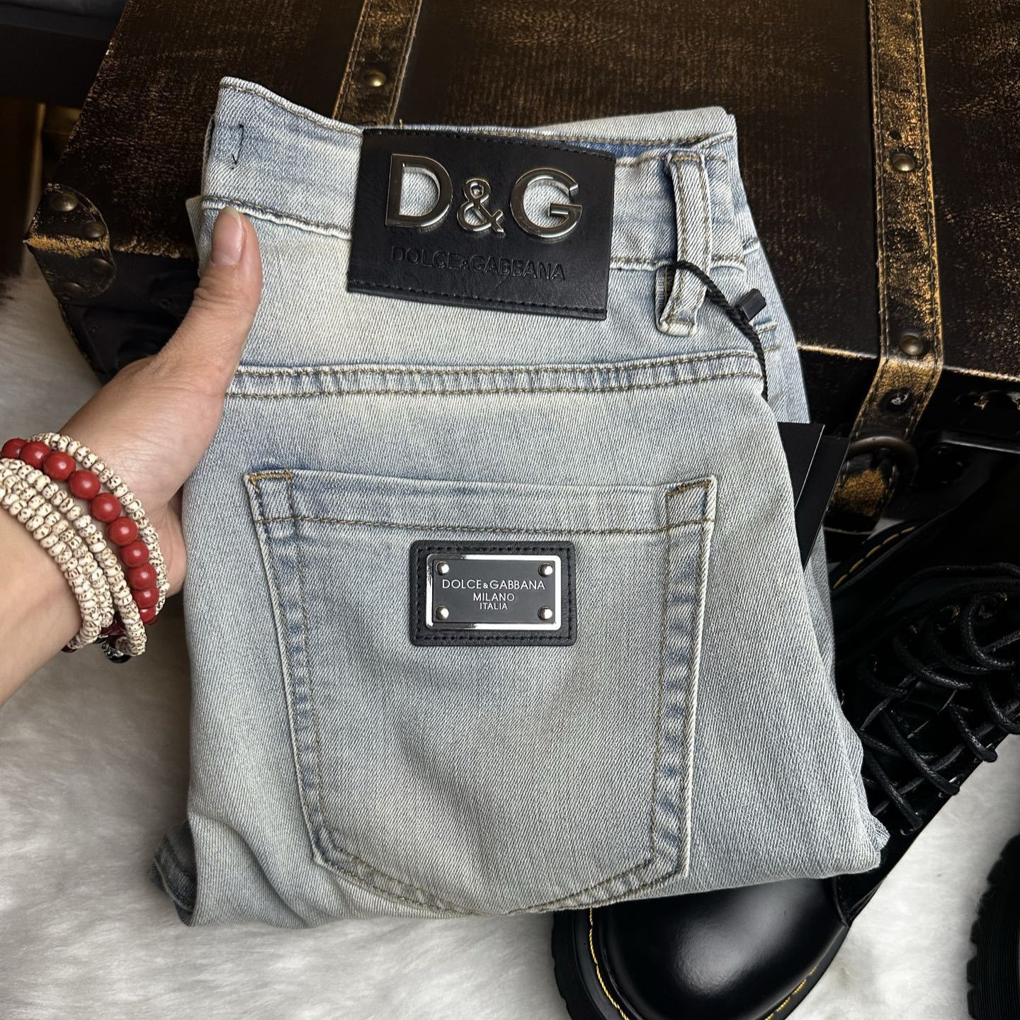 Dujia Edition High-end European Cast Men's Jeans Spring and Summer Blue Slim-fit Elastic Wash Water Small Straight Pants for Men