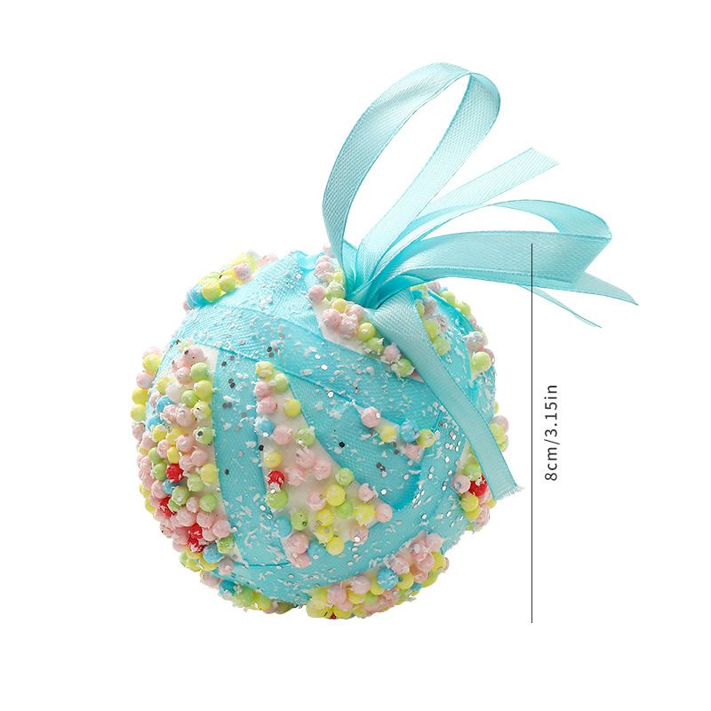 Amazon nueva bola de Navidad bola de espuma color macaron árbol de Navidad colgante de decoración creativa bola de Navidad de 8cm