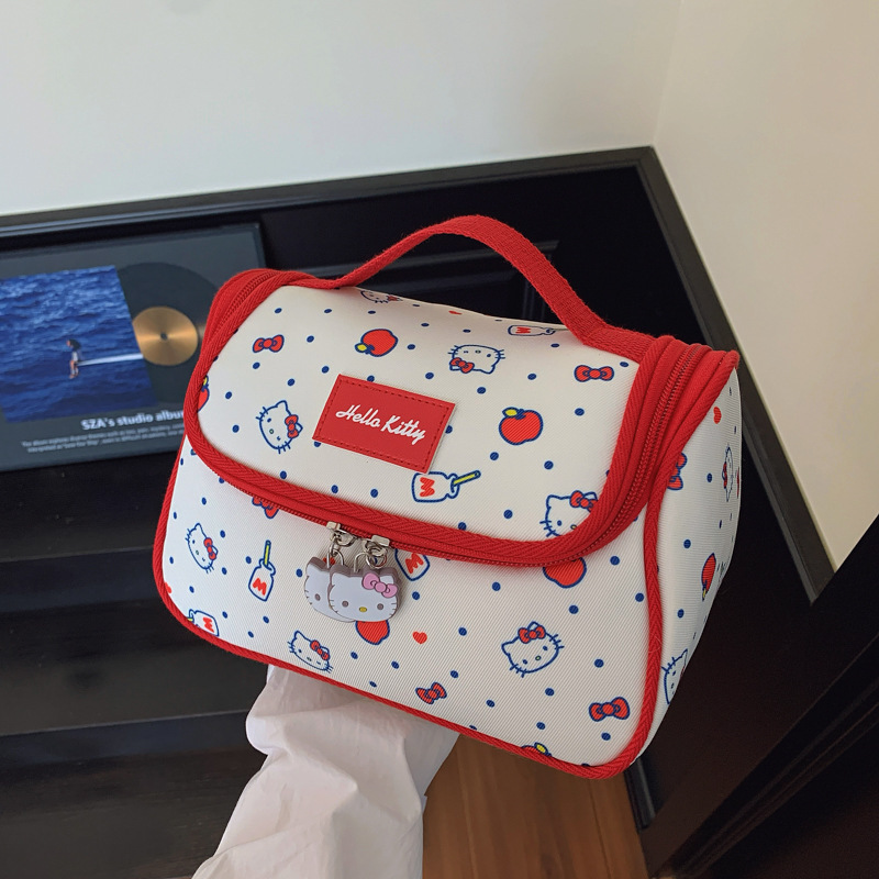 HelloKitty正版授权手提化妆包半定型多功能超大容量化妆箱收纳箱|undefined