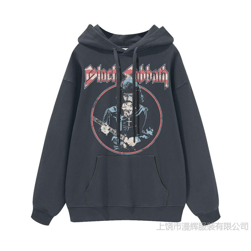 Black Sabbath Rock Band Digital Direct Injection American Loose Hooded Sweatshirt