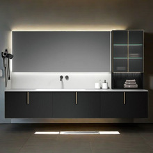 新款小轻奢琦美石一体盆浴室柜组合浴室洗漱台洗脸盆