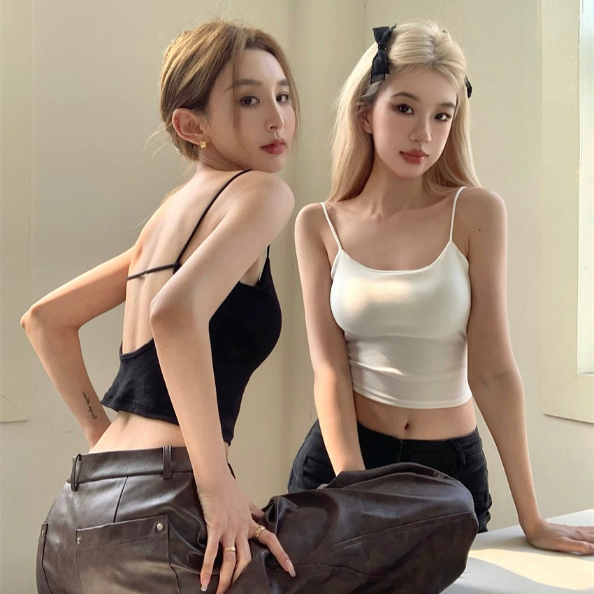 Летняя sexy футболка, защитное нижнее белье, топ-бюстье, укороченная майка, бюстье на лямках, европейский стиль, Slim fit