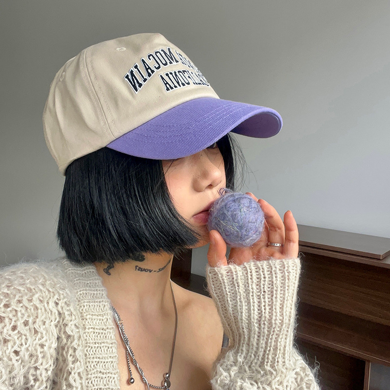 Casquette de baseball en patchwork pour fille du Coran, petite casquette de baseball rose à bec de canard, chapeau américain souple_voghion.com