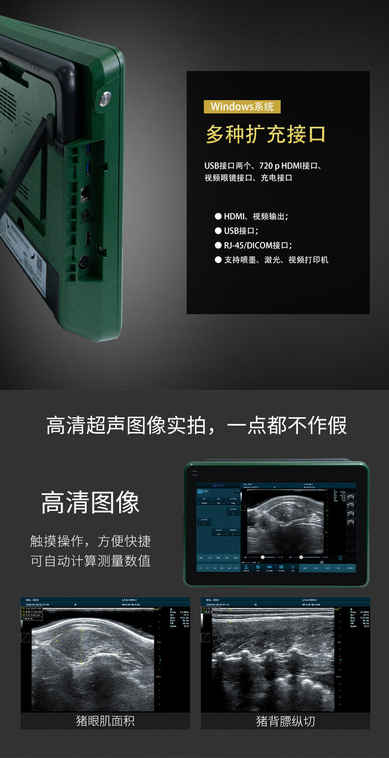 猪羊用背膘眼肌测定仪肉质检测B超机