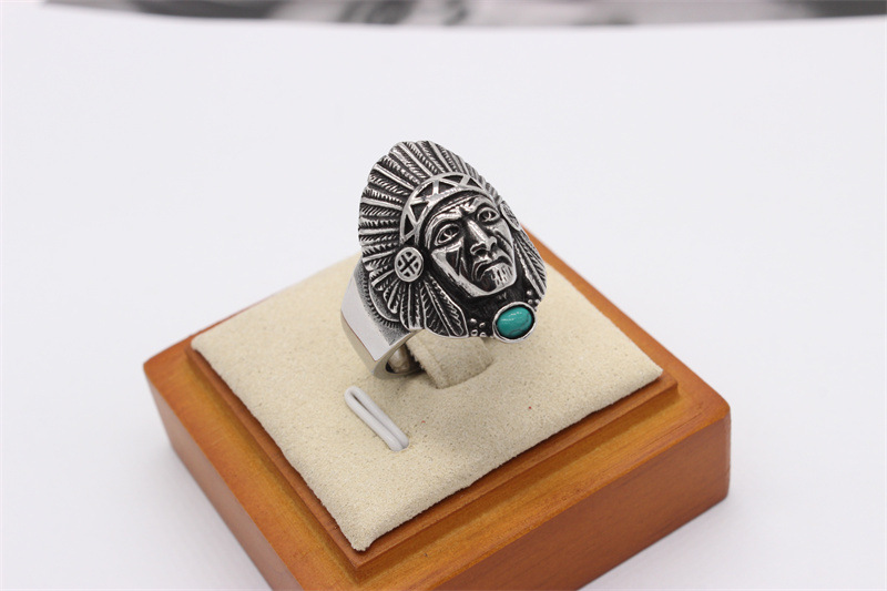 Pharaoh Pattern Wholesale Jewelry Retro Punk Pharaoh 304 Stainless Steel 18K Gold Plated Rings