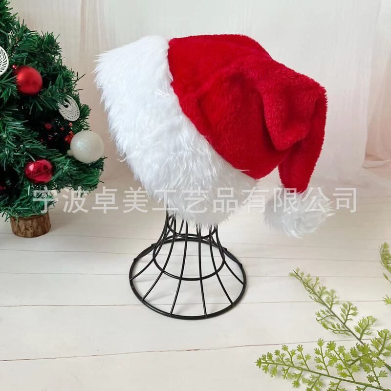 現物30*45cm純色のぬいぐるみがクリスマス帽をつないでいる子供の大人の祝日パーティー帽は多色で選択できる|undefined