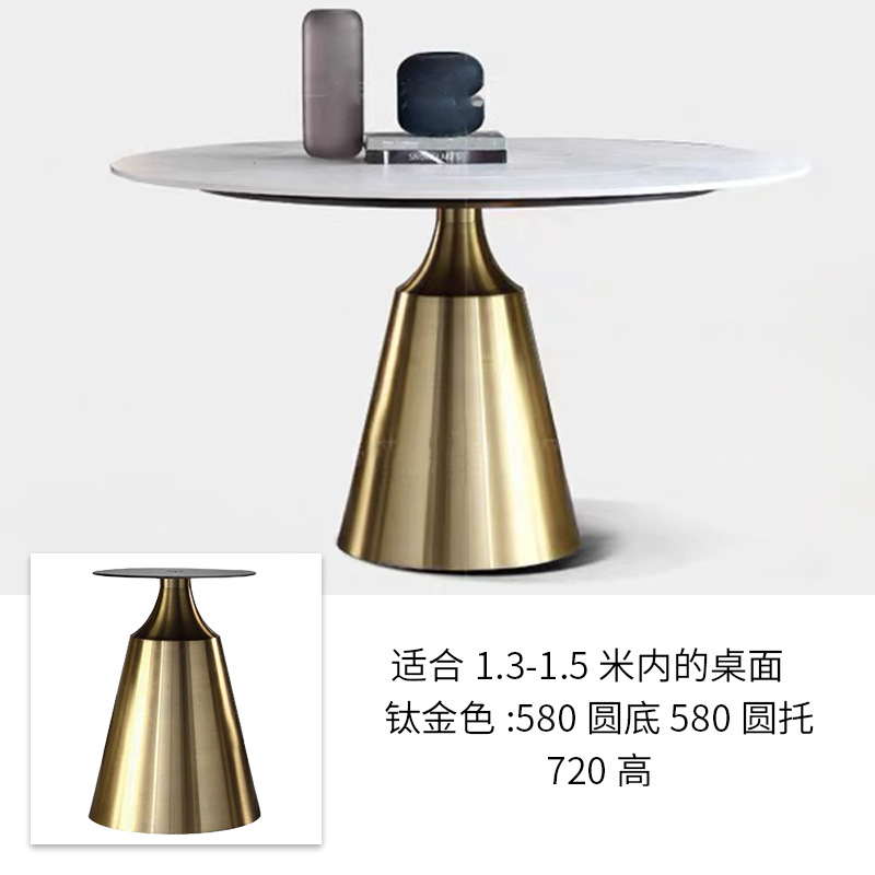 Mesa de acero inoxidable soporte de piernas de mármol base de lujo ligero marco de soporte de tabla de roca mesa redonda pie de mesa larga isla marco de mesa pie de comedor