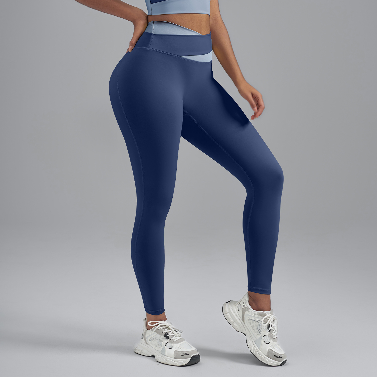 Pantalones de yoga con cintura alta y efecto levanta glúteos para fitness, correr y deportes, estilo europeo y americano para comercio transfronterizo.